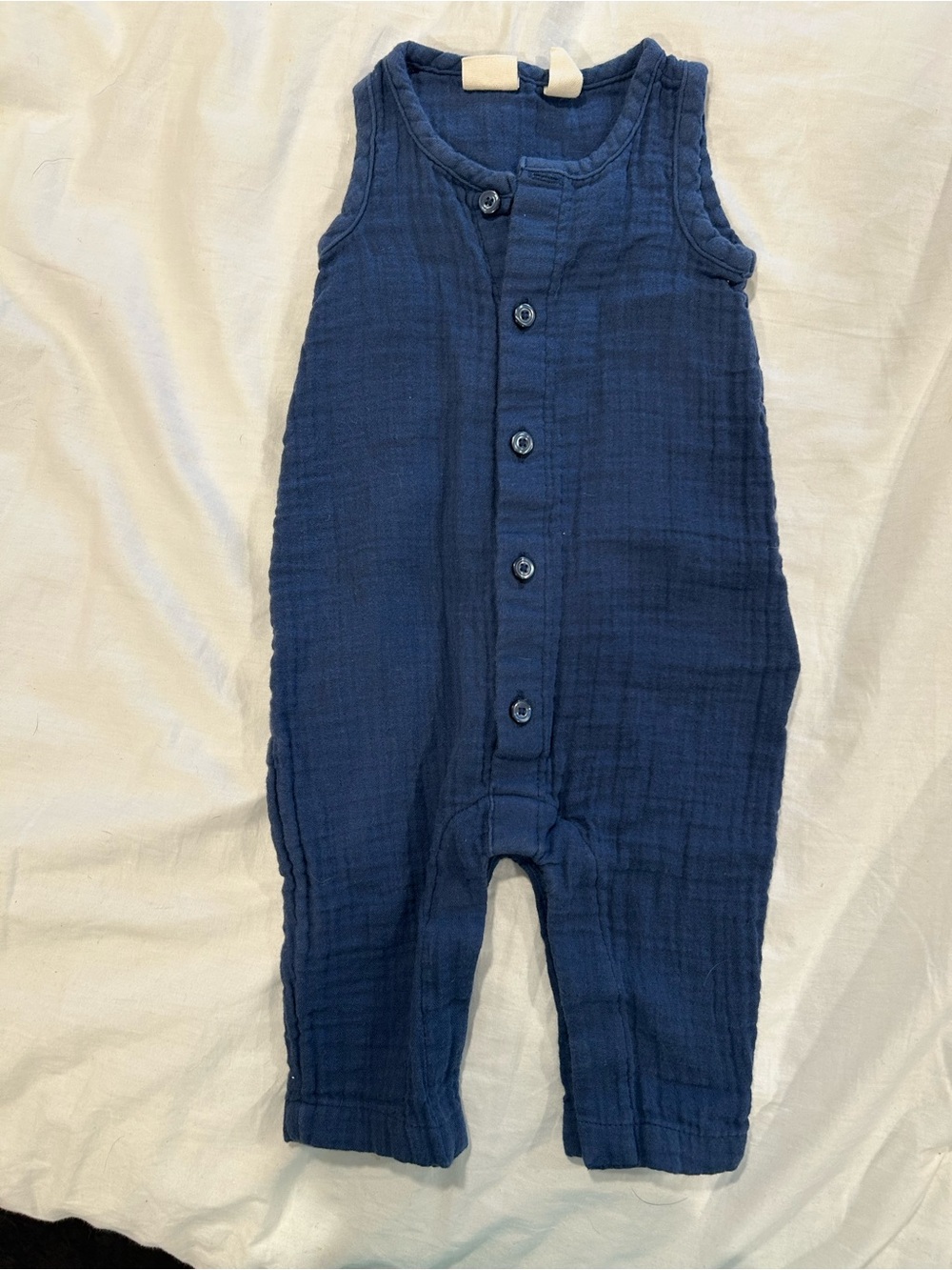 GAP Navy Sleeveless Button-Front Baby Romper